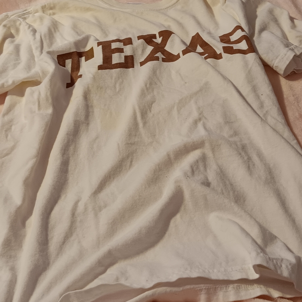 White T-Shirt with Texas Print